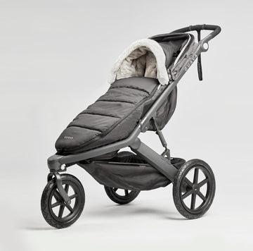 fully zipped side angle view of the Roam Performance Footmuff